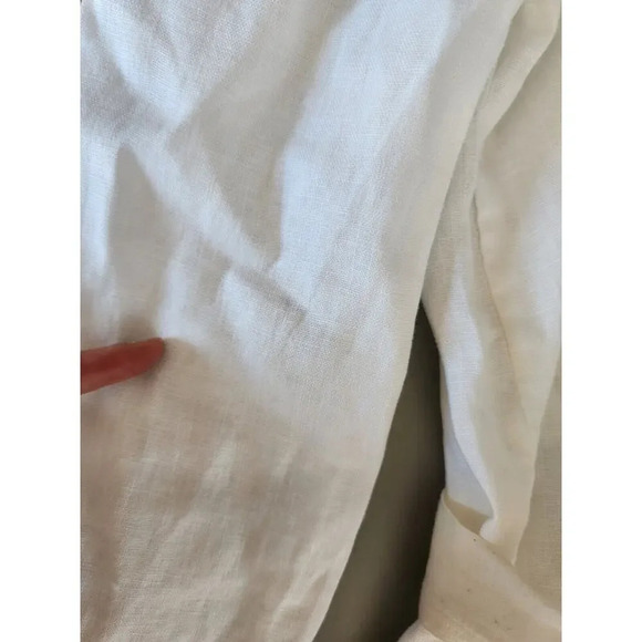 NWD L'AGENCE BELLA linen belted SHIRT DRESS Size S White #1K409 - Picture 9 of 11